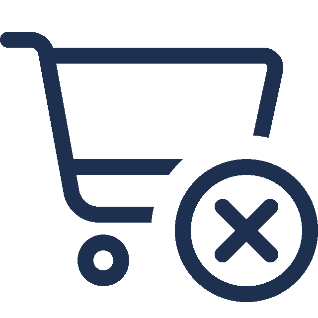 Shopping Cart with Delete icon