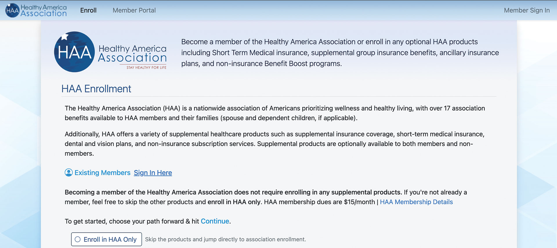 HAA & BB Enrollment Link